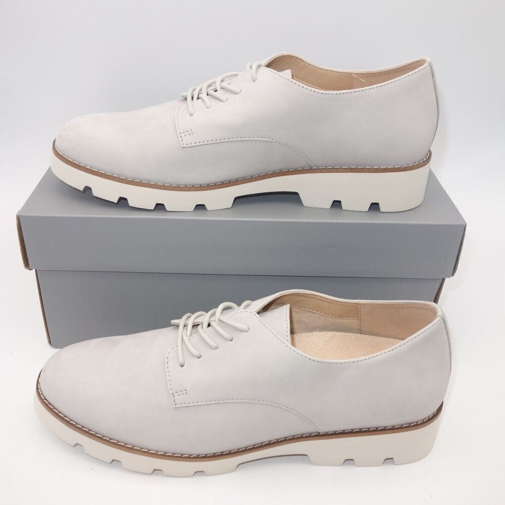 NEW Vionic Adina Oxford Nubuck Gray Leather Lace Up Orthotic Shoes Women's 8 - Picture 2 of 9
